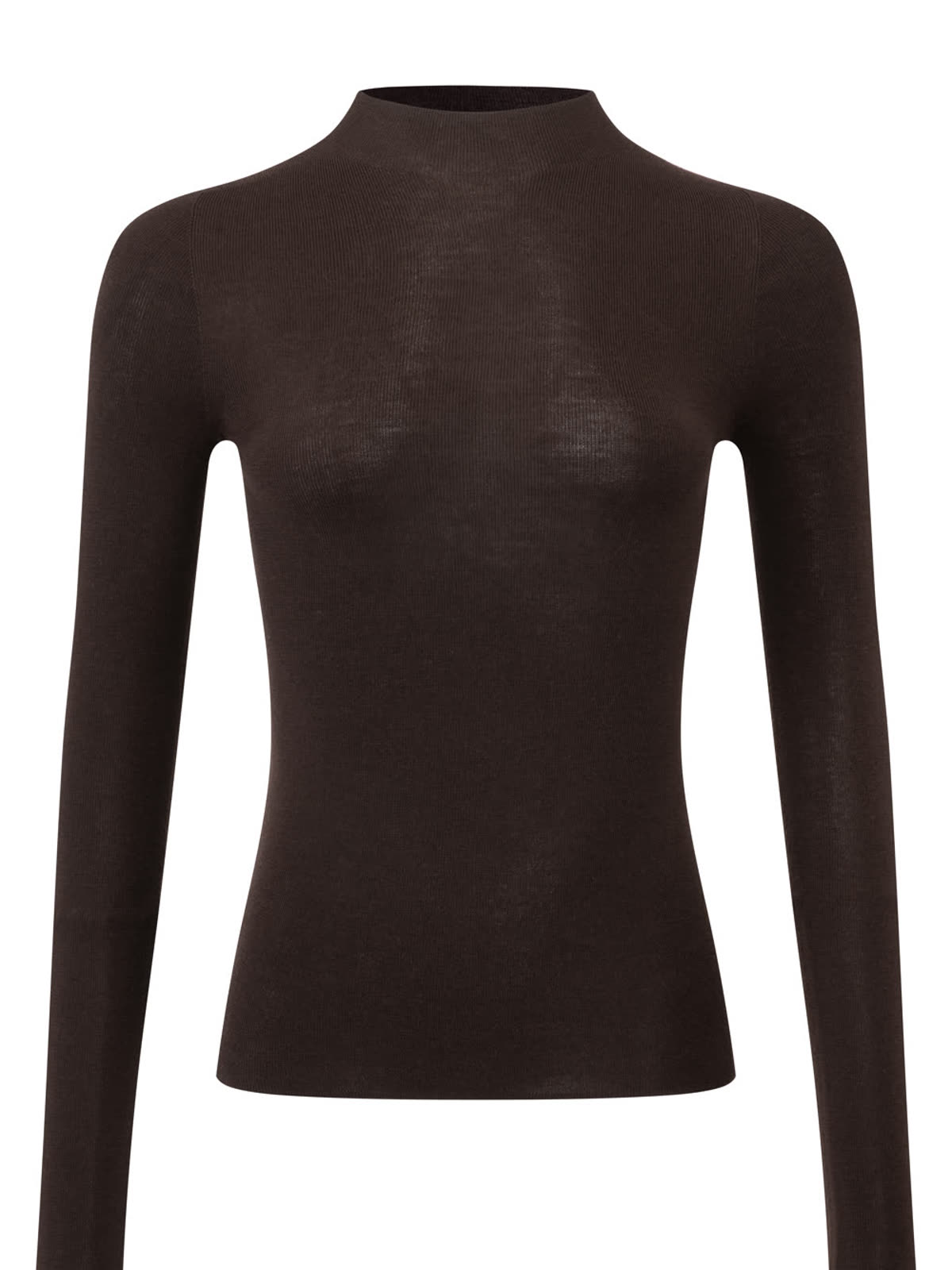 Brown mock neck sample